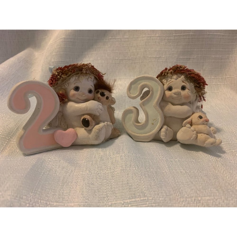 Vintage Dreamsicles Second & Third Birthday Cherub Figurine Collectibles